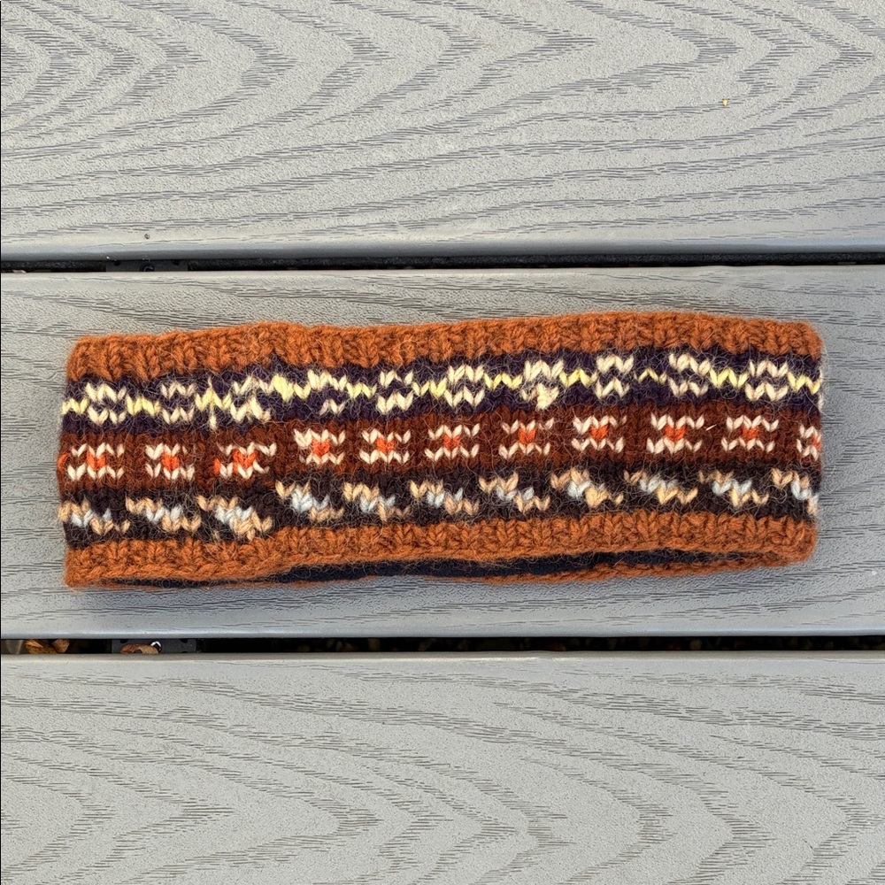 Knit Wool Headband with Fleece Lining Multicolor